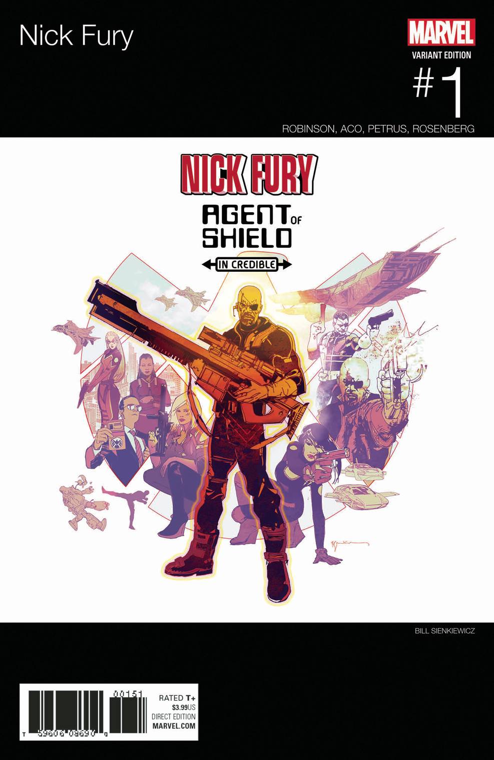Nick Fury #1 (Sienkiewicz Hip-Hop Variant) (2017)