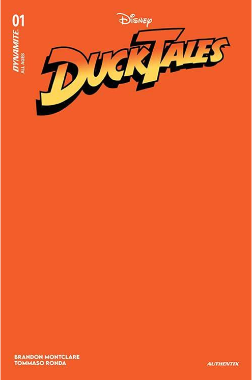 Ducktales #1 Cover V Orange Blank Authentix