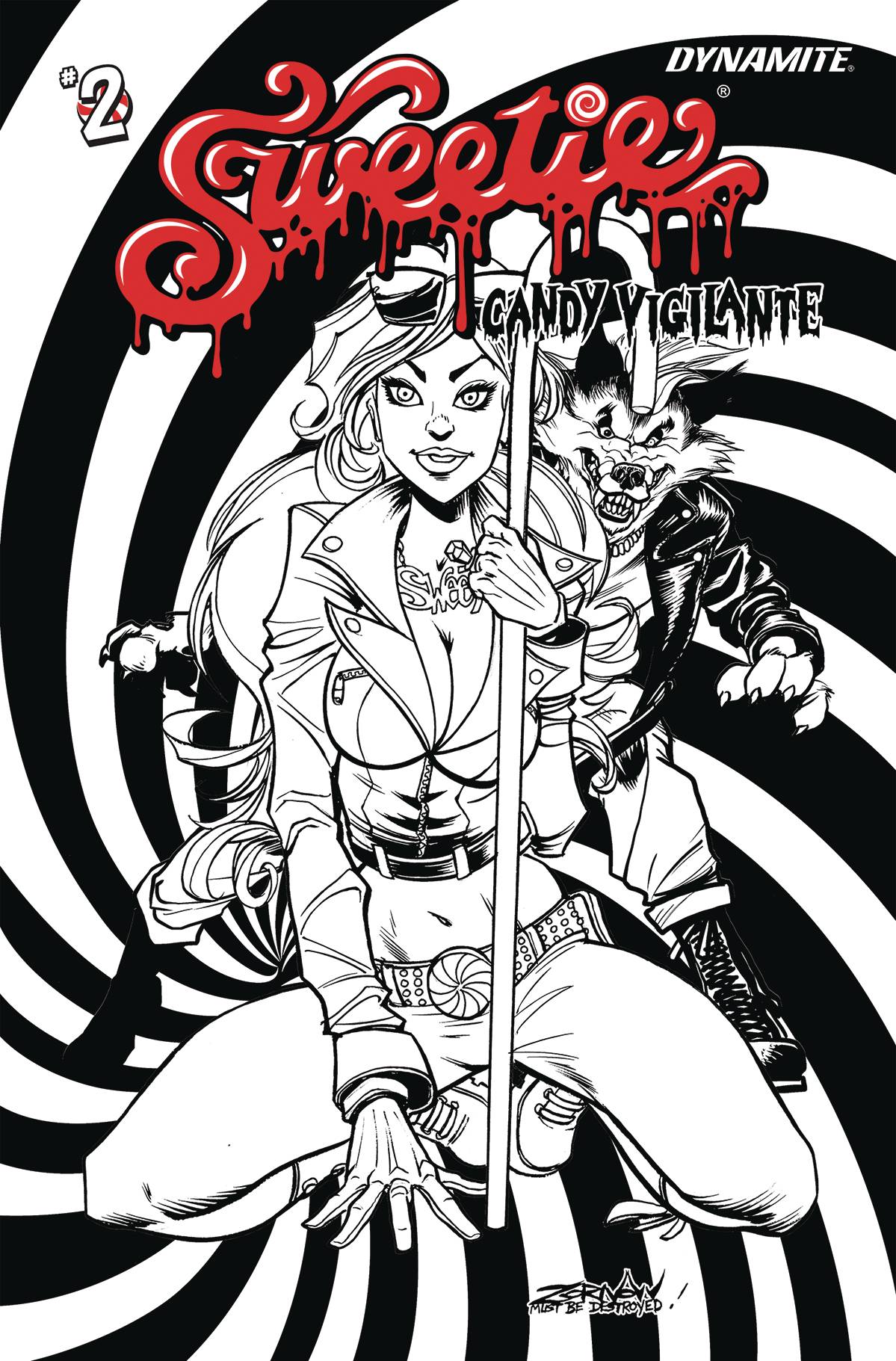 Sweetie Candy Vigilante #2 Cover I 7 Copy Last Call Incentive Zornow Black & White