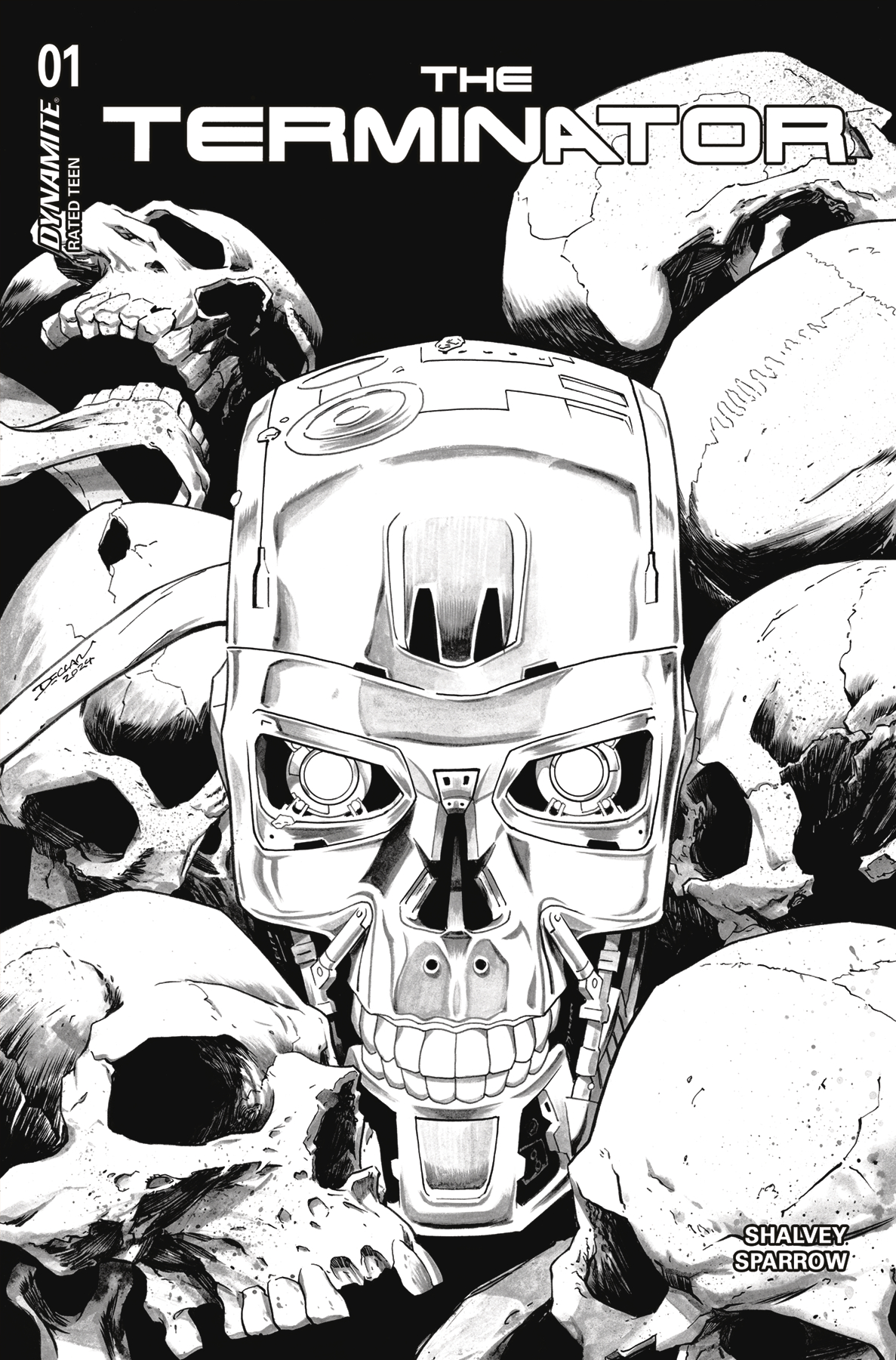 Terminator #1 Cover O 1 for 20 Incentive Shalvey Line Art