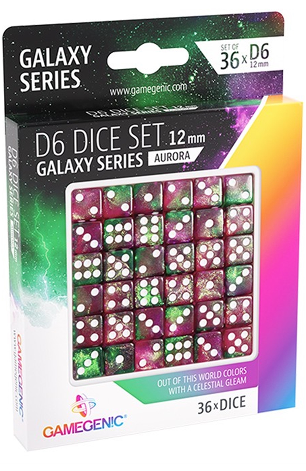 Gamegenic Galaxy Series - Aurora - D6 Dice Set 12 Mm