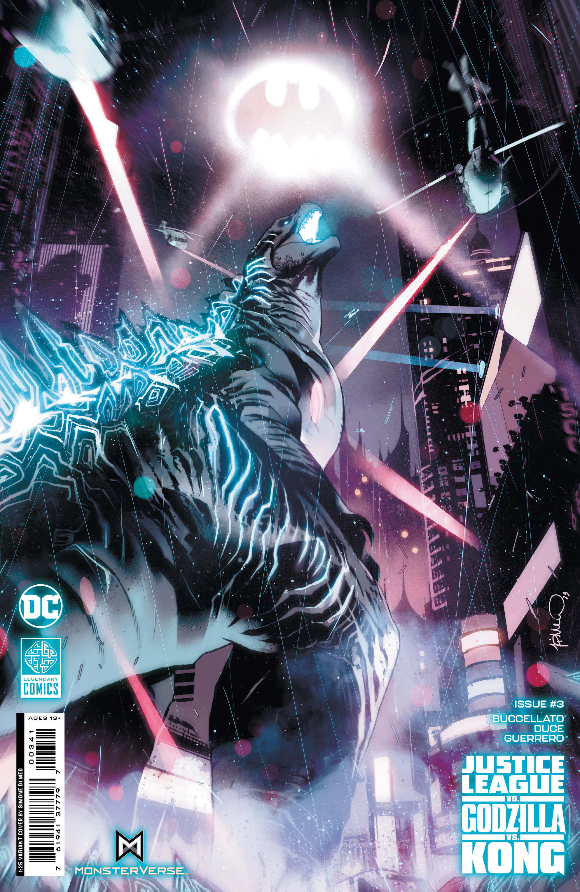 Justice League Vs Godzilla Vs Kong #3 Cover D 1 for 25 Incentive Simone Di Meo Card Stock Variant (Of 7)