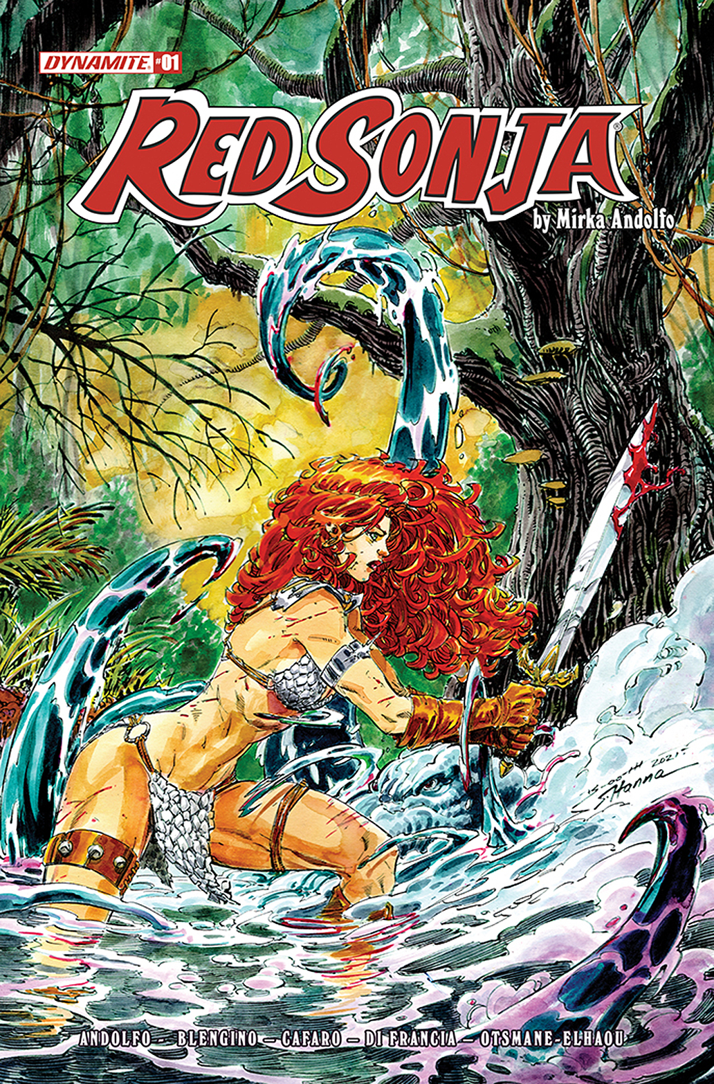 Red Sonja #1 Cover G 1 for 10 Incentive Booth Original Art (2021)