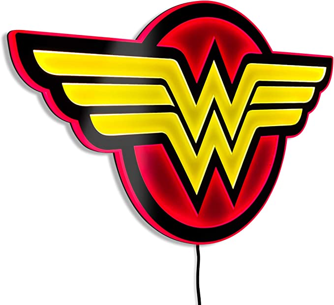 DC Comics Wonder Woman Justice League Led Neon Style Illuminated Superhero Logo Wall Light Wonder Wo