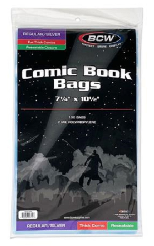 BCW Resealable Thick Silver/Regular Comic Bags (100Ct)