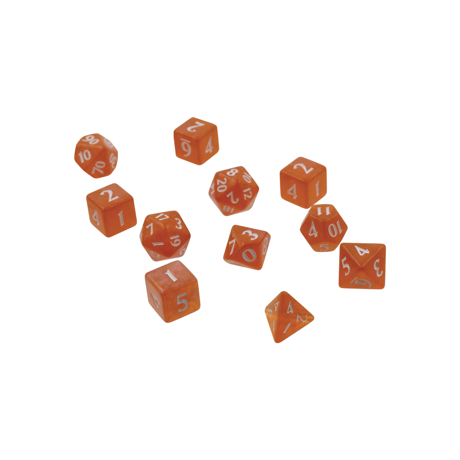 Eclipse Poly 11 Dice Set Pumpkin Orange