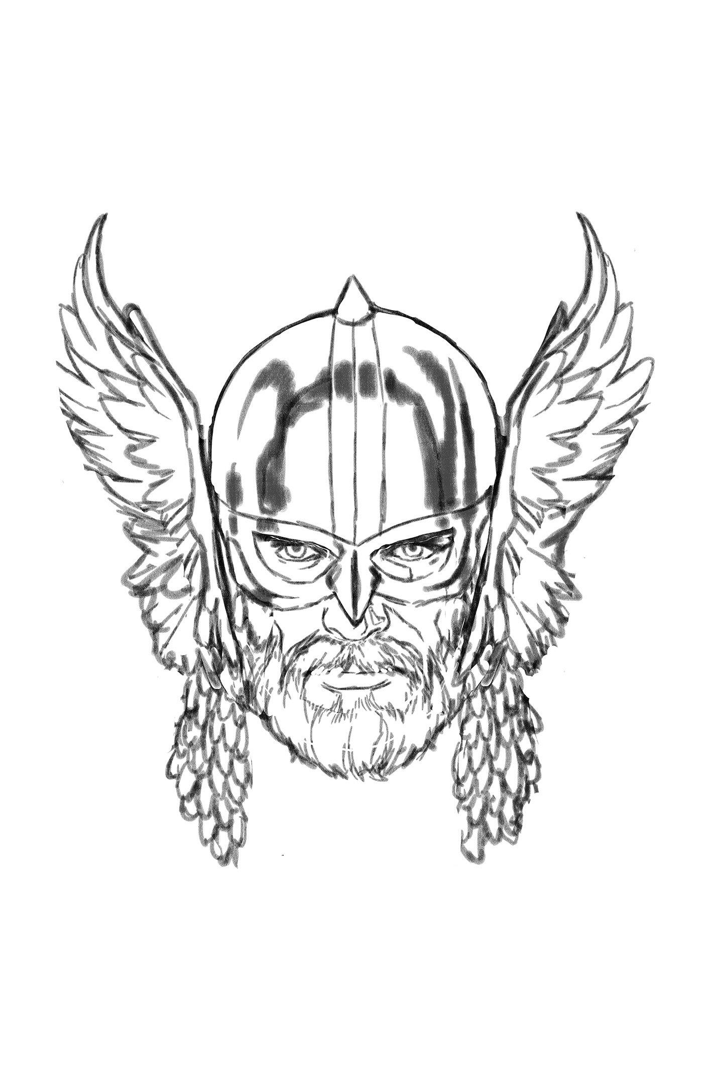 Immortal Thor #8 Mark Brooks Headshot Virgin Sketch Variant 1 for 50 Incentive