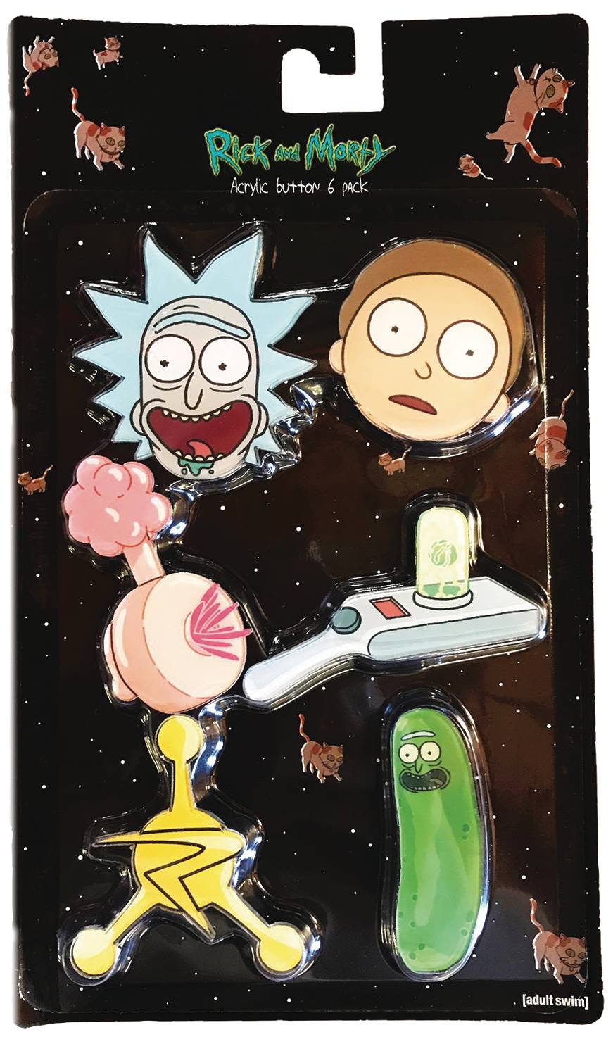 Rick and Morty 6 Pc Acrylic Button Set