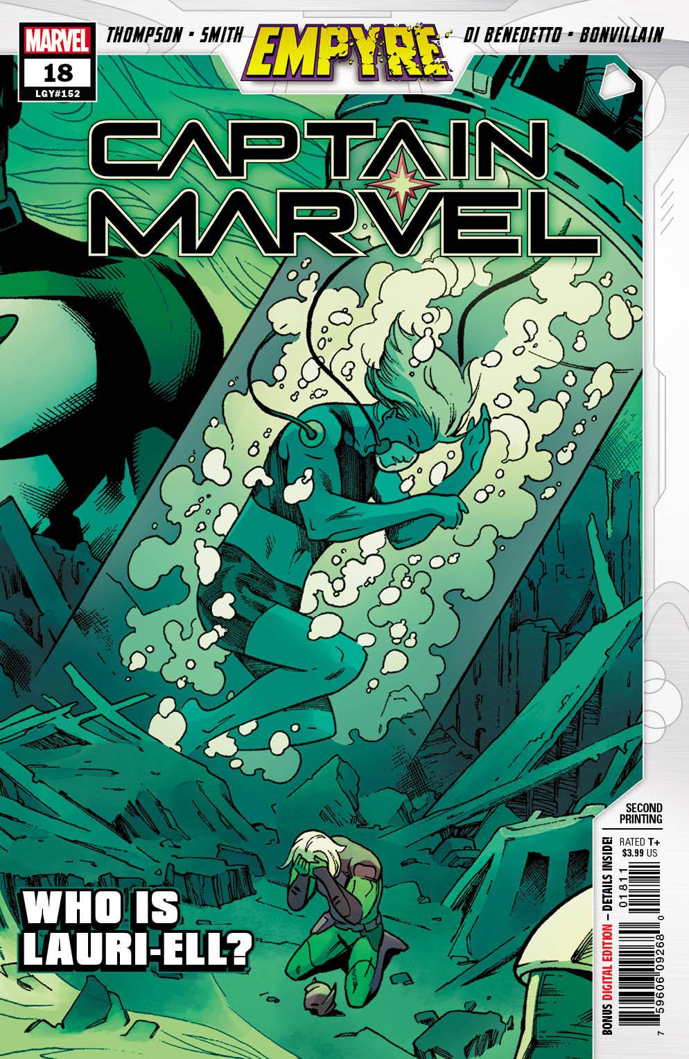 Captain Marvel #18 2nd Printing Smith Variant Empyre (2019)