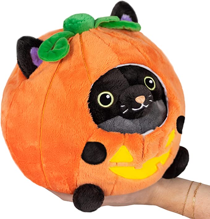 Squishables Undercover Black Kitty In Pumpkin Plushie