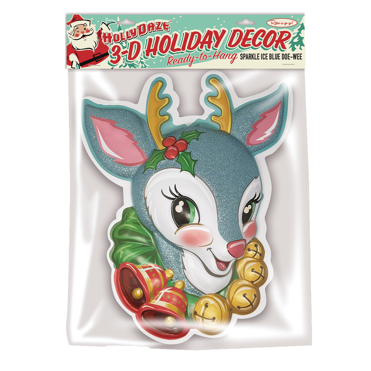 Sparkle Ice Blue Doe-Wee Reindeer 3D Wall Decor