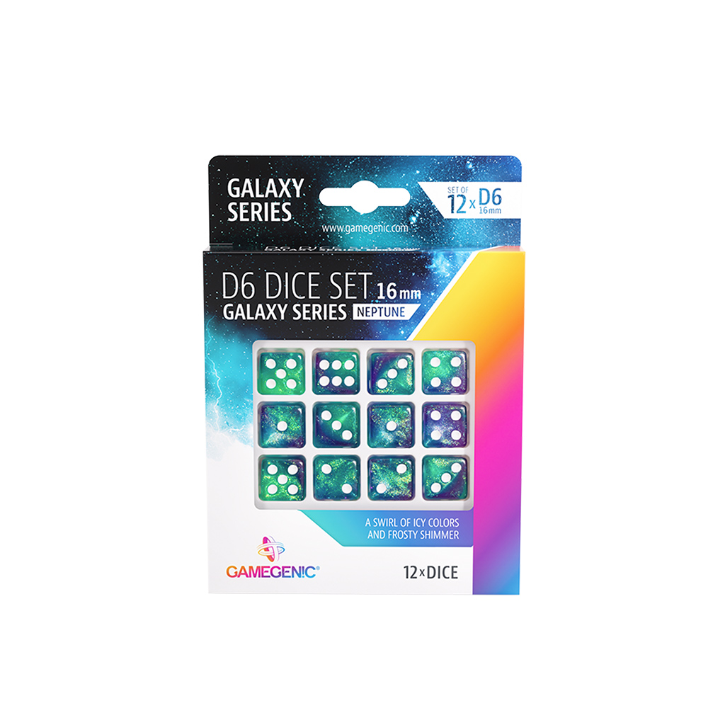 Galaxy Series Neptune D6 Dice Set 16 mm