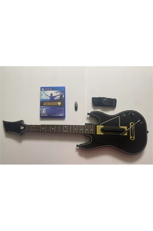 Playstation 4 Ps4 Guitar Hero Live Guitar With Dongle And Game Pre-Owned