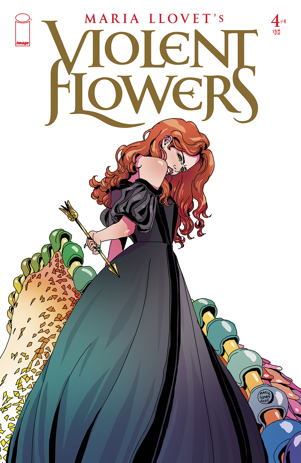 Violent Flowers #4 Cover B Maria Llovet Black Dress Variant (Mature) (Of 4)