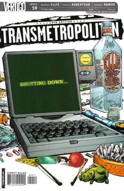 Transmetropolitan #59-Very Fine (7.5 – 9) Darick Robertson Cover