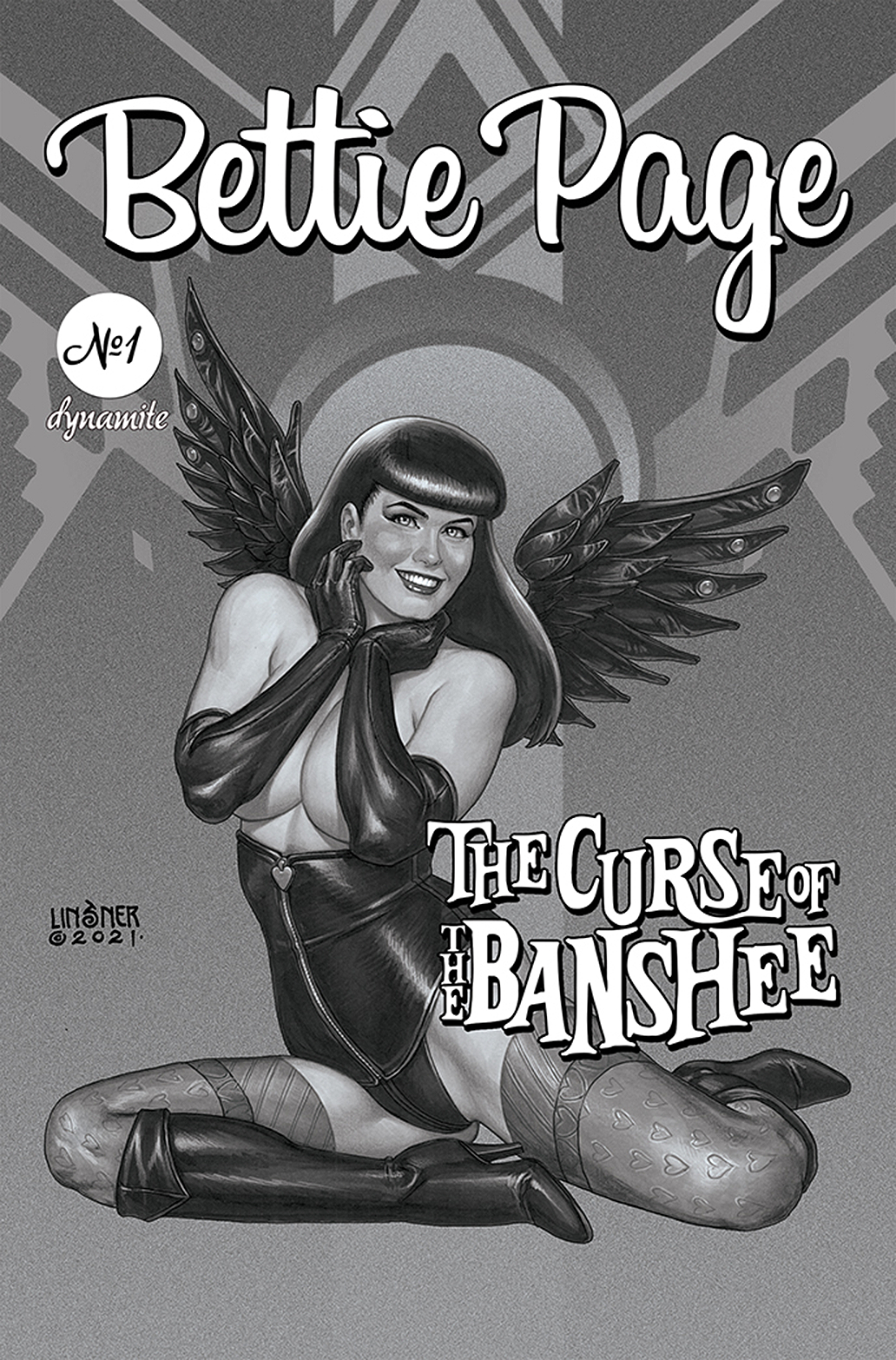 Bettie Page & Curse of the Banshee #1 50 Copy Linsner Black & White Incentive