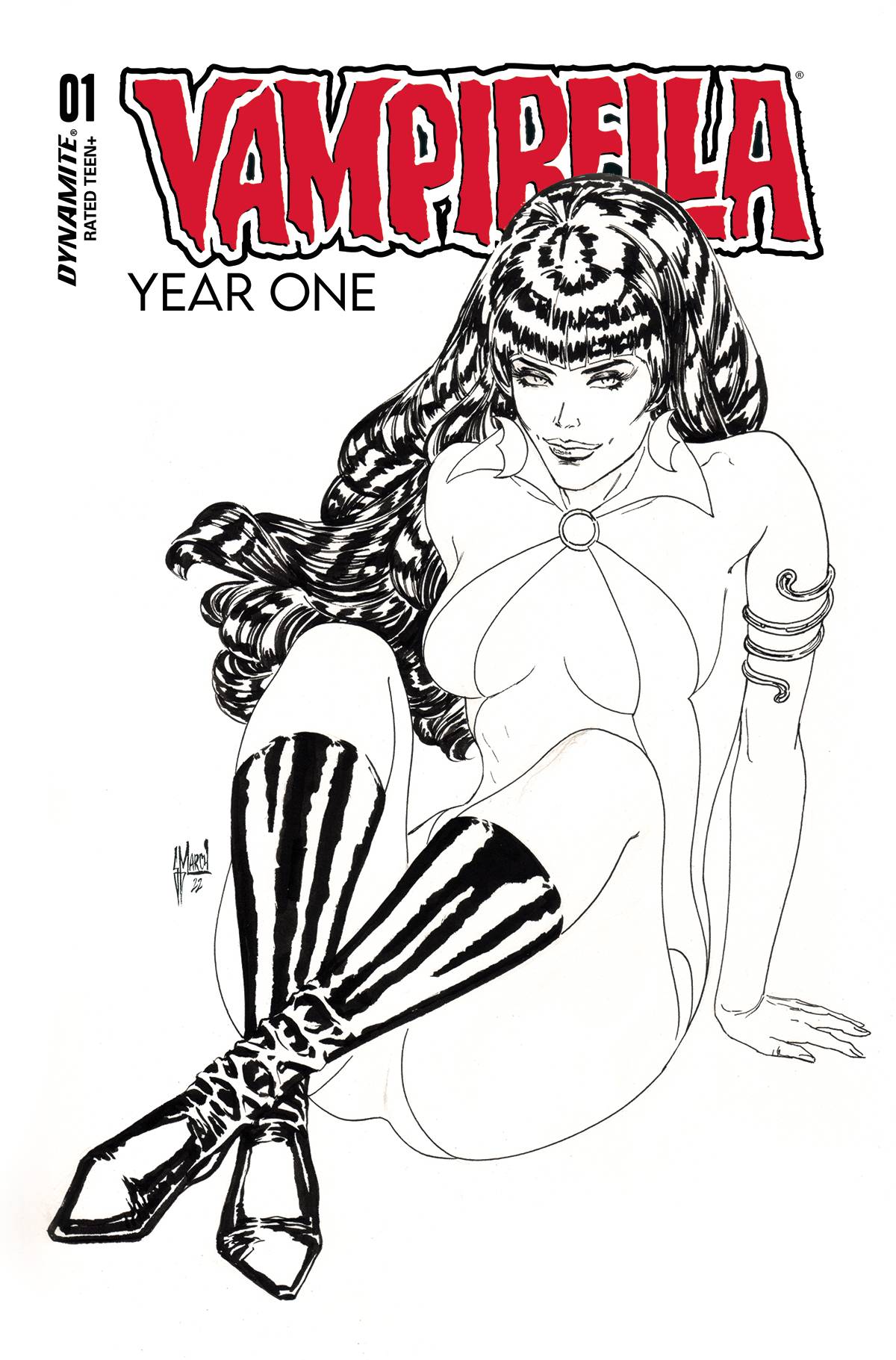 Vampirella Year One #1 Cover Z 7 Copy Last Call Incentive March Black & White