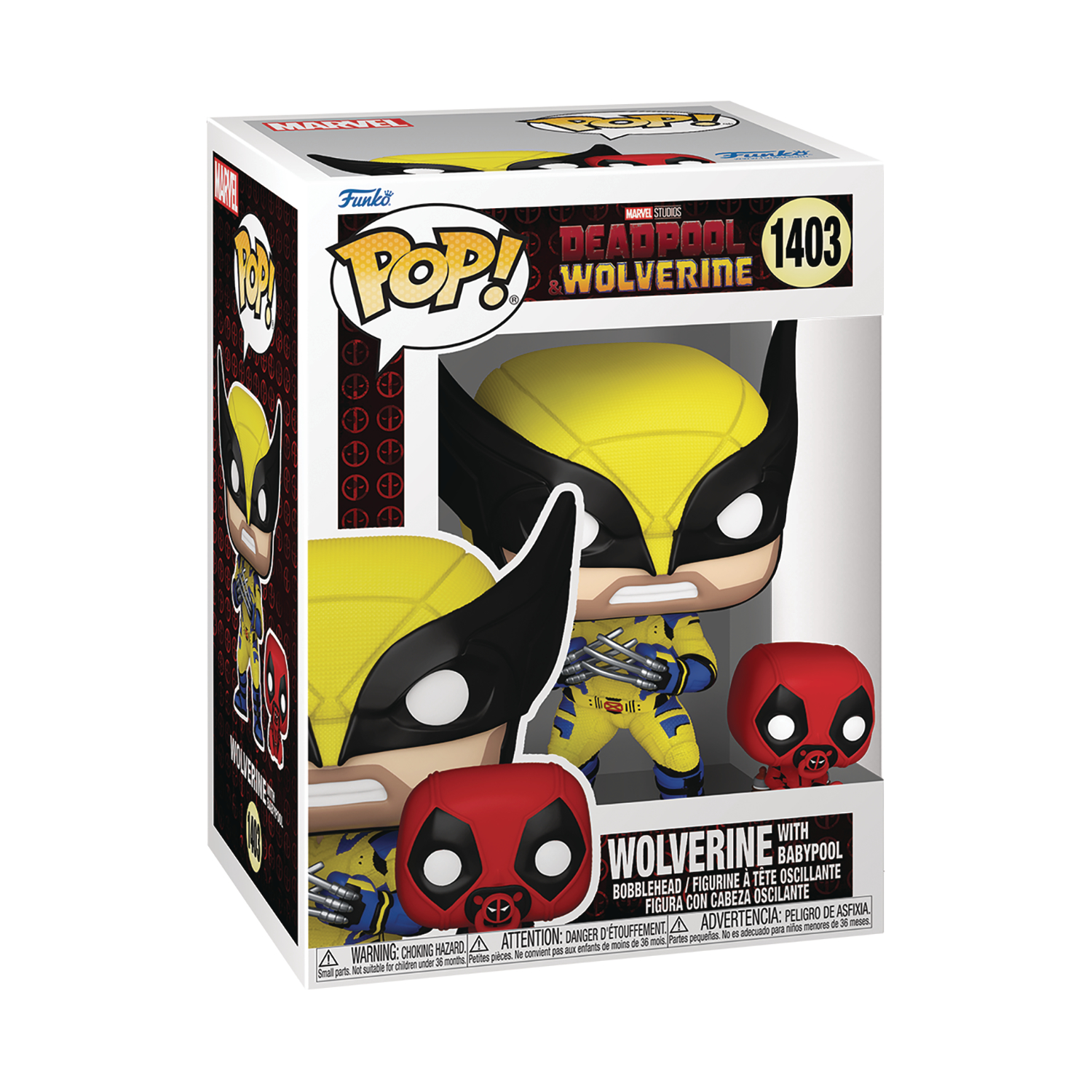 Deadpool & Wolverine With Babypool Funko Pop! Vinyl Figure #1403 And Buddy
