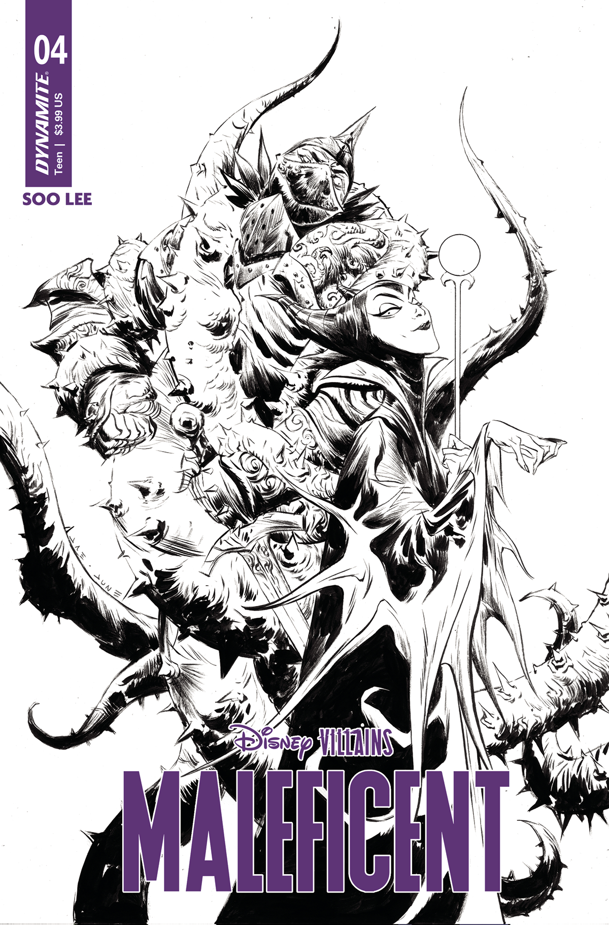 Disney Villains Maleficent #4 Cover G 1 for 10 Incentive Jae Lee Black & White