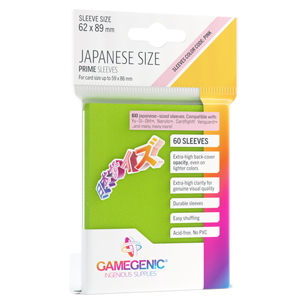 Gamegenic - Prime Japanese Sized Sleeves Lime (60 Sleeves)