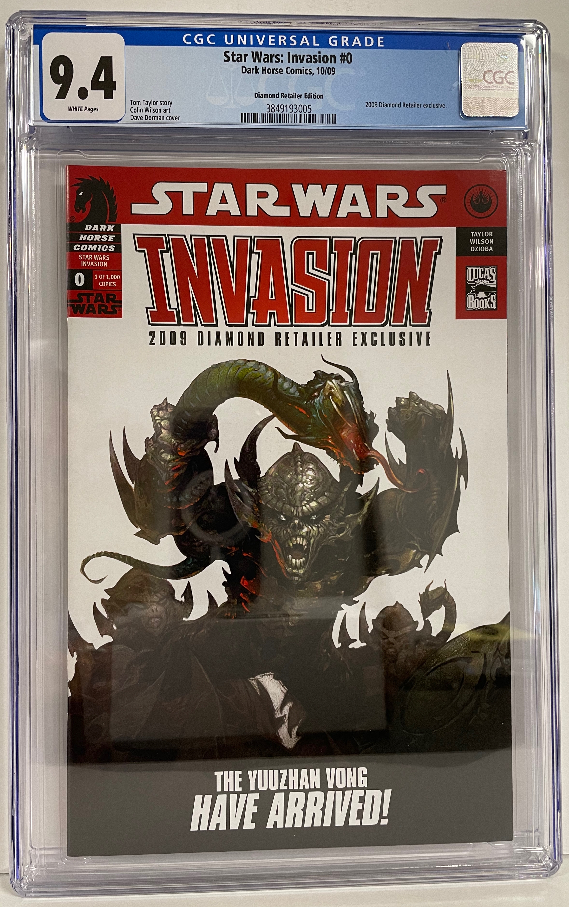 Star Wars Invasion #0 2009 Diamond Retailer Exclusive Cgc 9.4
