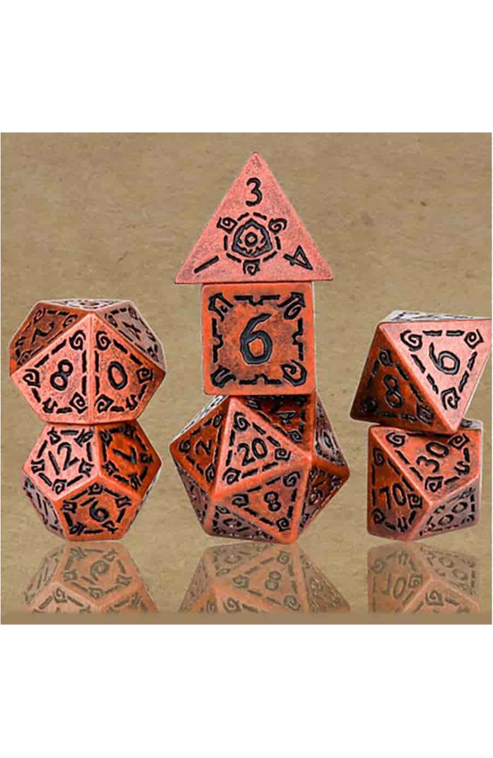 Sirius Dice Rpg 7-Dice Set Illusory Metal - Copper