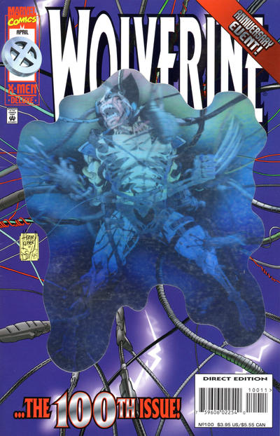 Wolverine #100 [Direct Edition - Foil Enhanced Cover]-Fine (5.5 – 7) [Death of Tyler Dayspring]