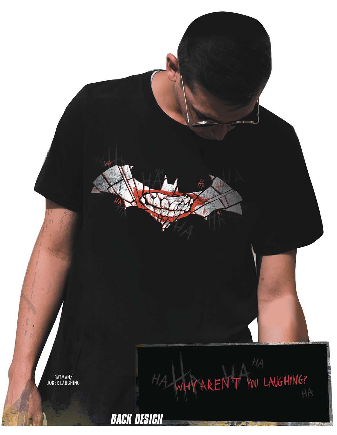 Buy Batman/joker Laughing Symbol T-Shirt Large Comics | on Downtown Street Market