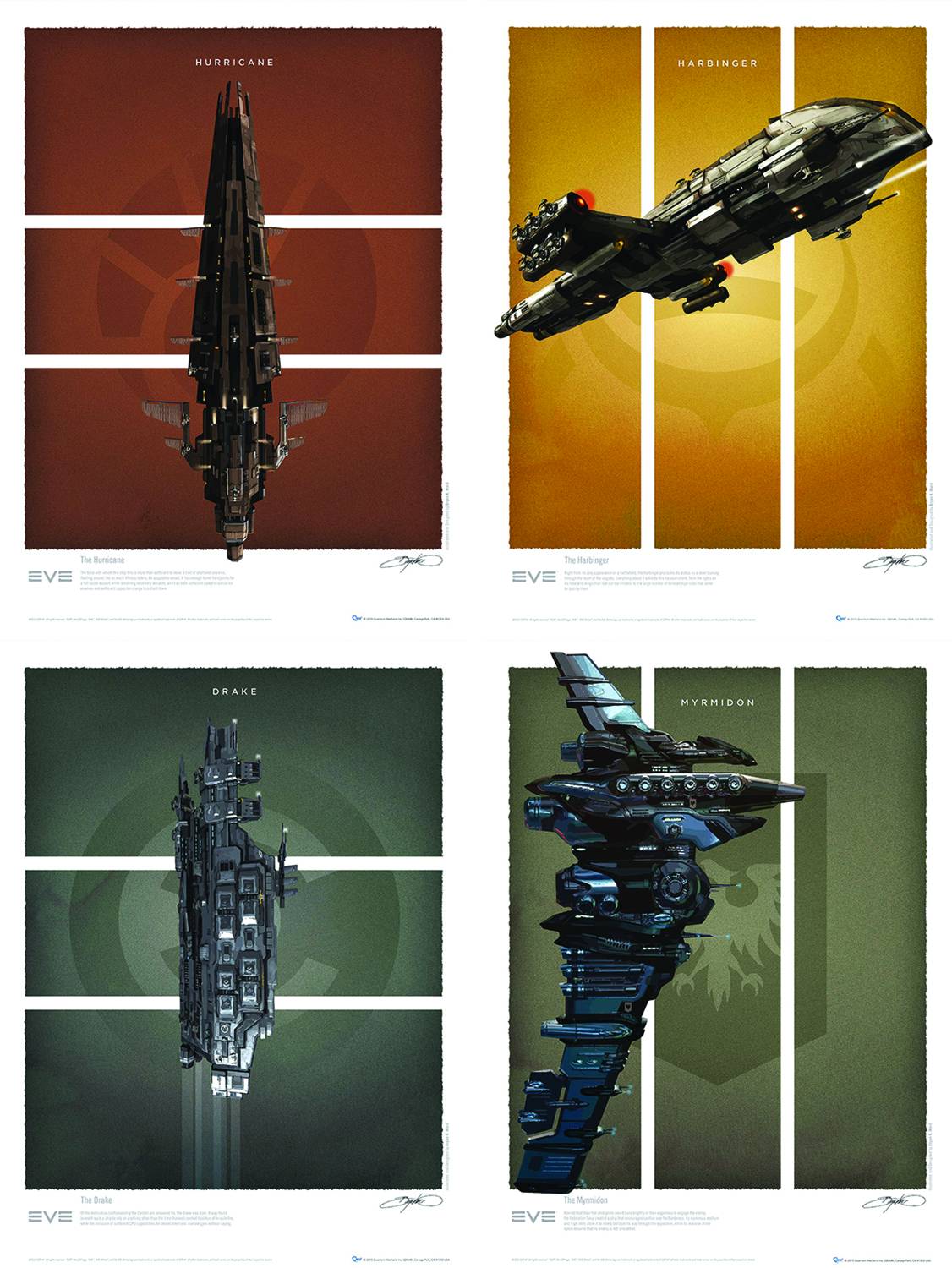 Eve Online Battlecruiser Art Print Set