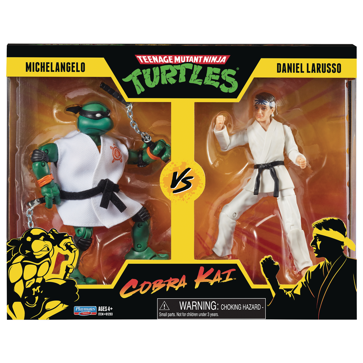 Teenage Mutant Ninja Turtles X Cobra Kai Michelangelo Vs Daniel Larusso Action Figure 2pk