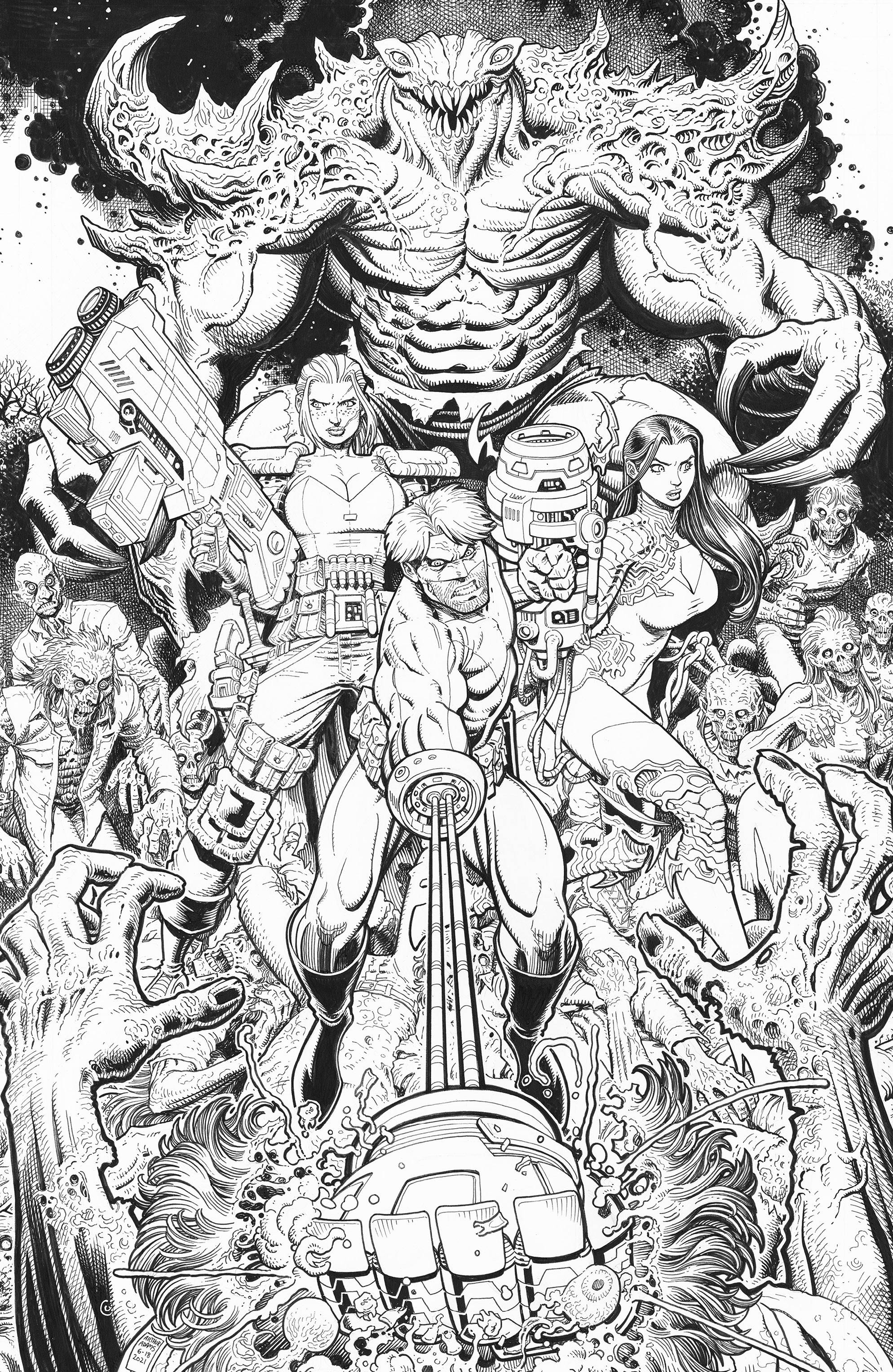Skybound X #3 Cover H 1 for 25 Incentive Black & White Adams (Mature)