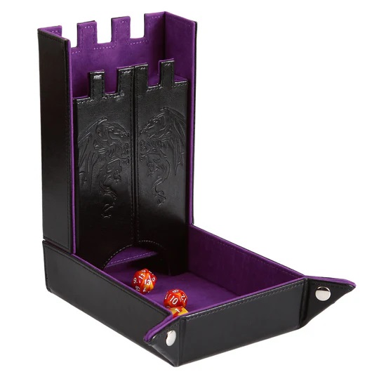 Forged Draco Castle Dice Tower & Dice Tray - Purple