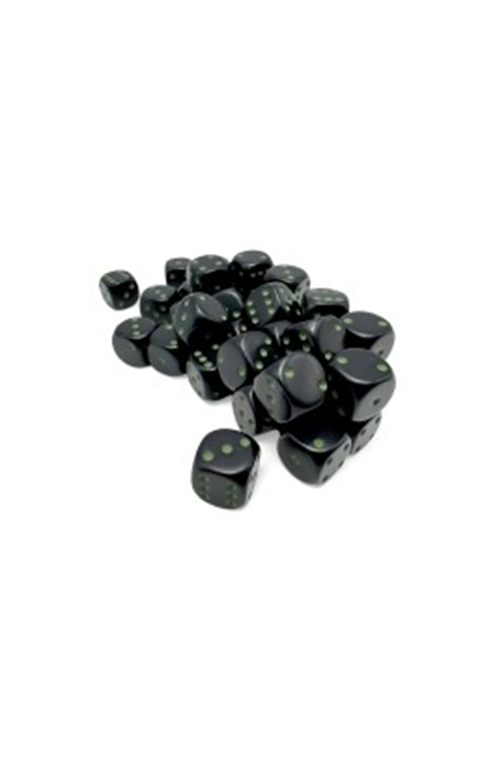 Chessex Opaque 12Mm D6 Black/Green Block (36 Dice)