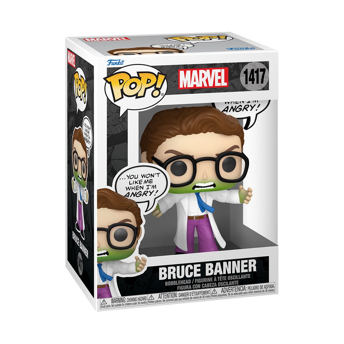 Marvel Hulk Bruce Banner (Don't Make me Angry) Funko Pop! Vinyl Figure #1417