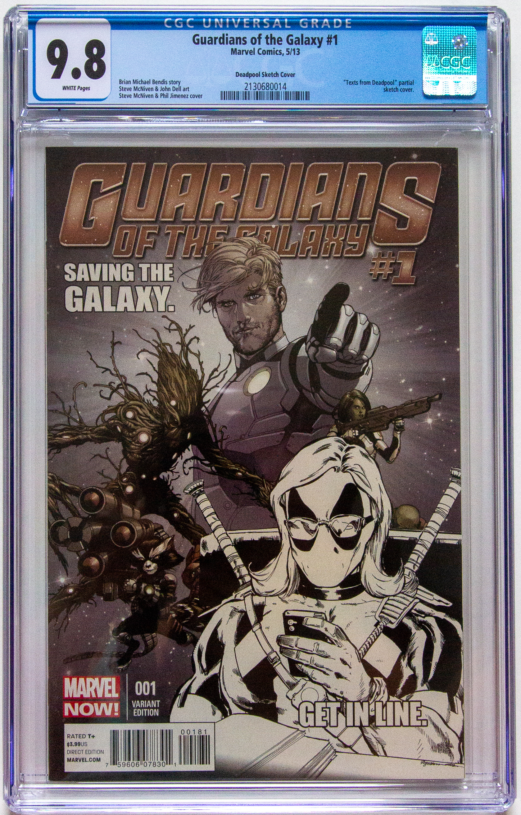 Guardians of the Galaxy #1 (2013) Deadpool Sketch Variant Cgc 9.8