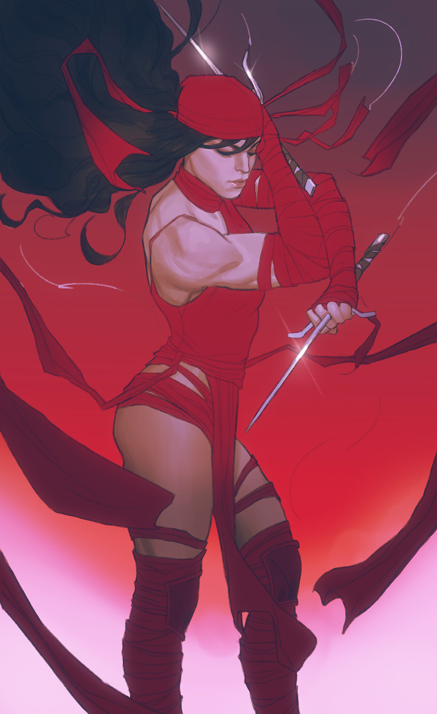 Daredevil Unleash Hell - Red Band #1 Joshua Swaby Elektra Virgin Variant [Polybagged] 1 for 100 Incentive