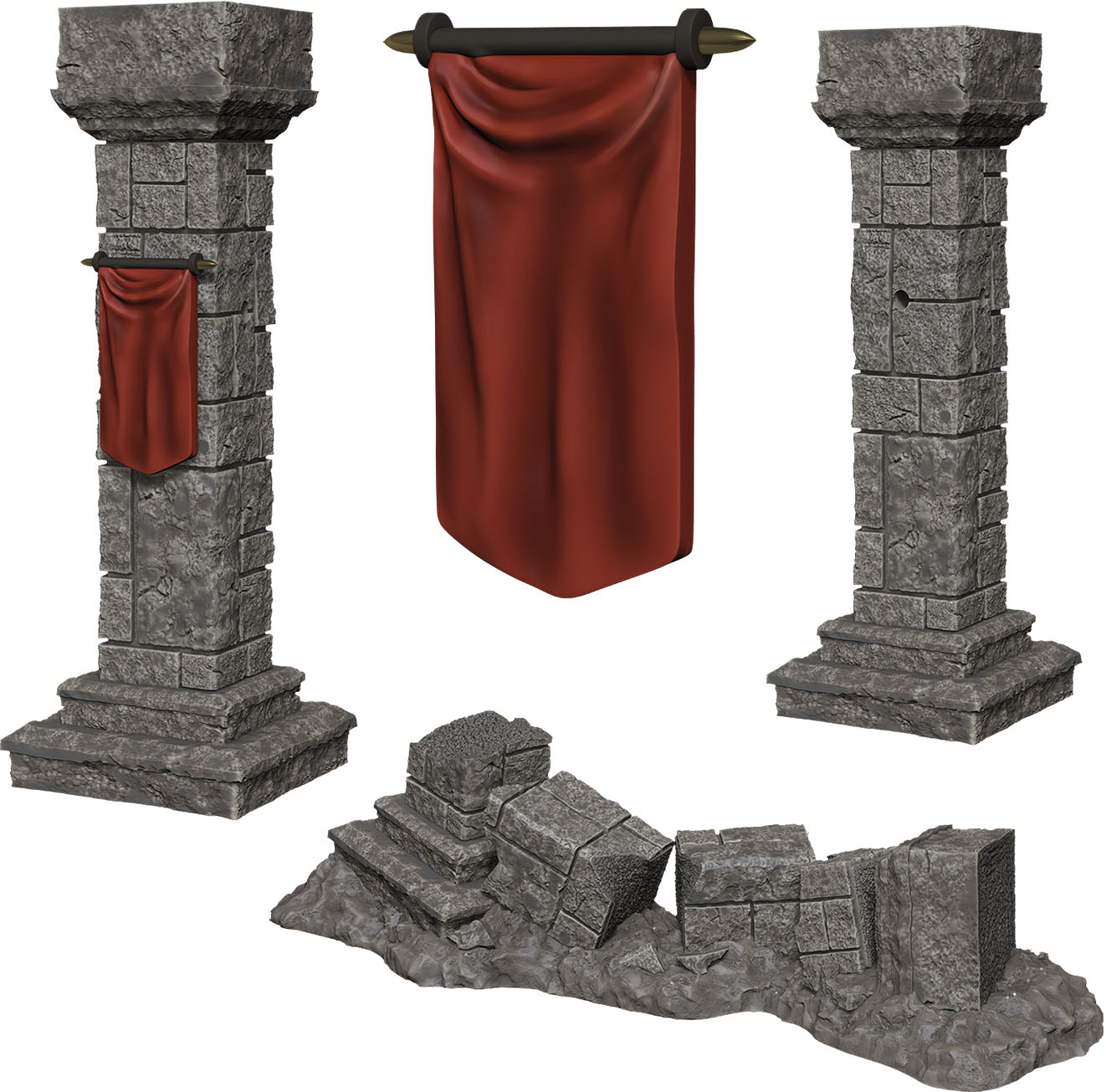 Wizkids Unpainted Minis Wv11 Pillars And Banners