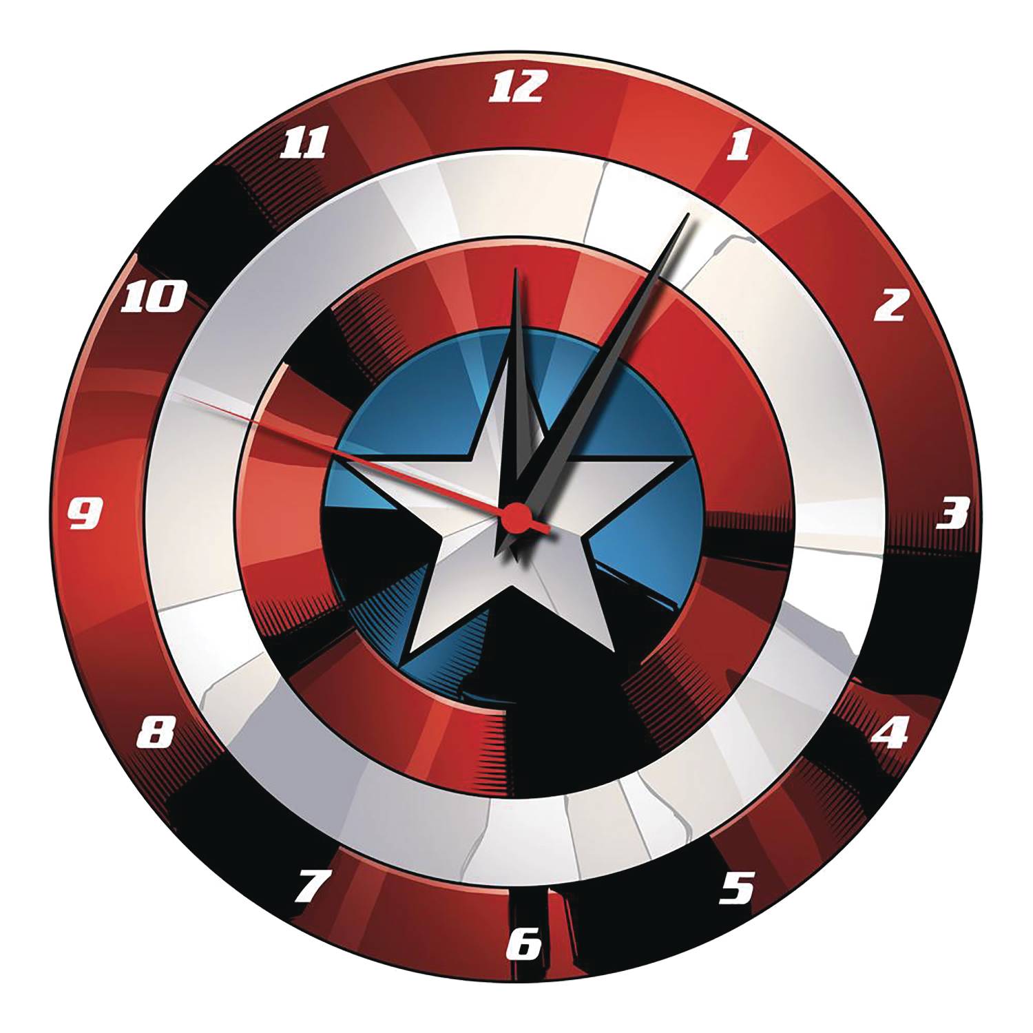Marvel Captain America Shield 13.5 Inch Wood Wall Clock