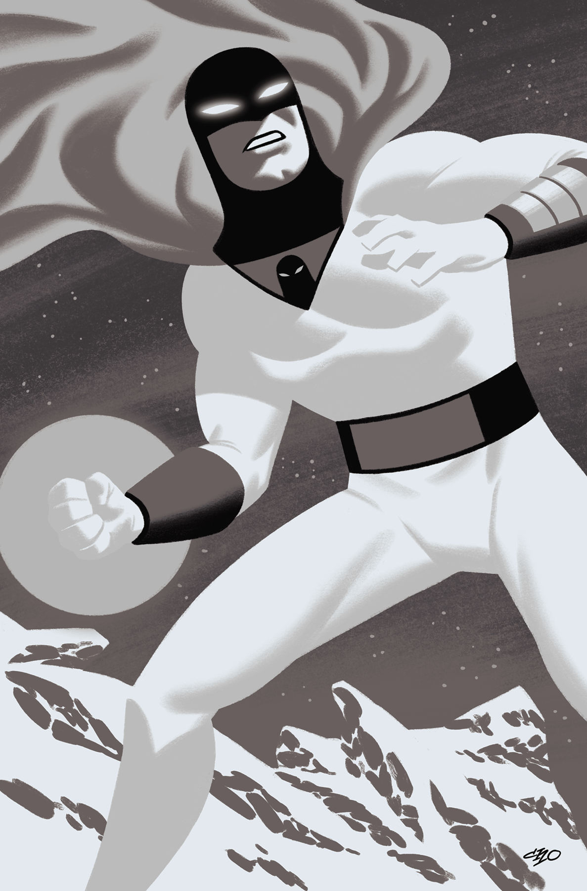 Space Ghost #3 Cover Q 1 for 30 Incentive Cho Black & White Virgin