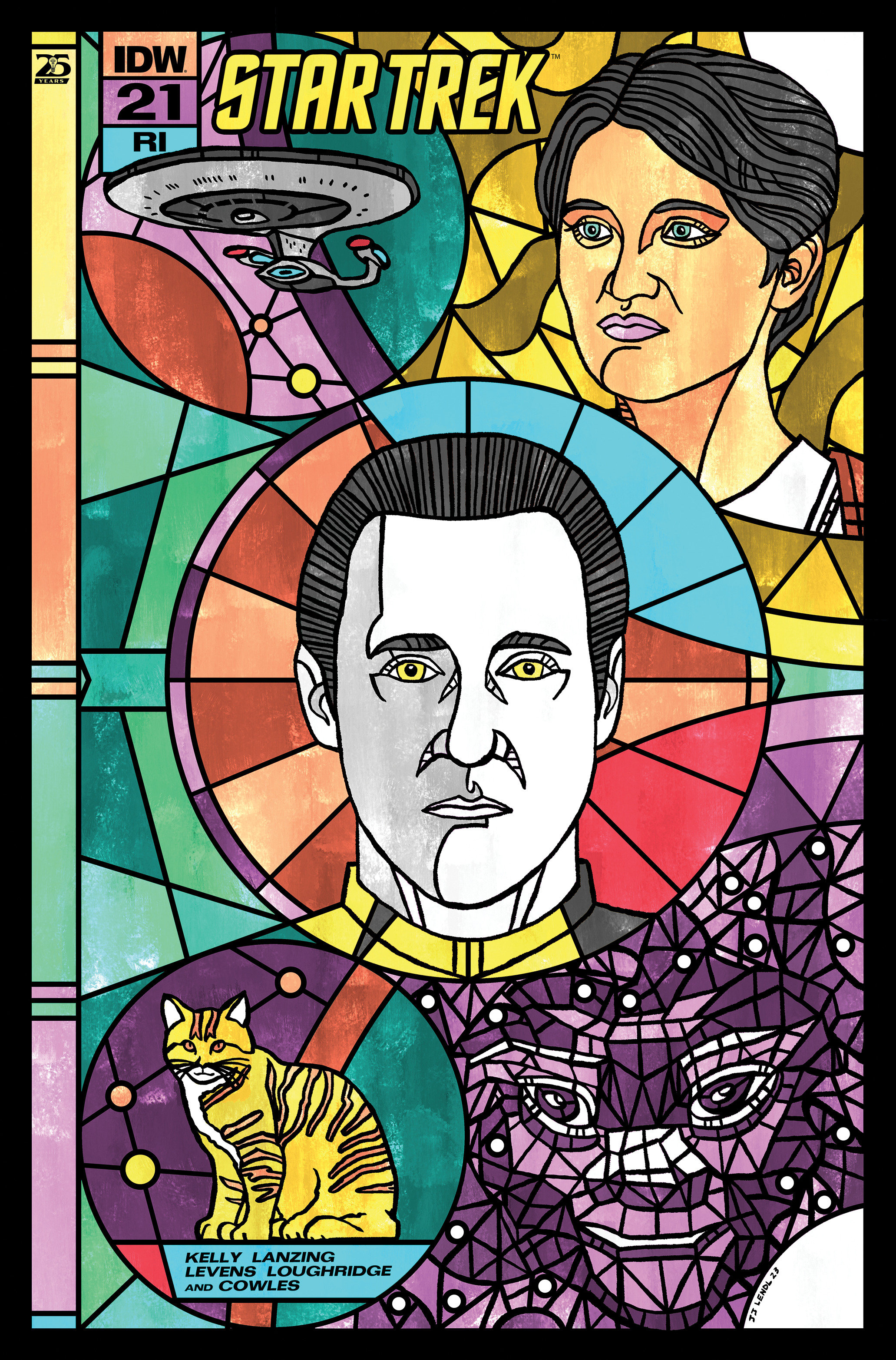 Star Trek #21 Cover Lendl Connecting Stained Glass Variant 1 for 10 Incentive Variant