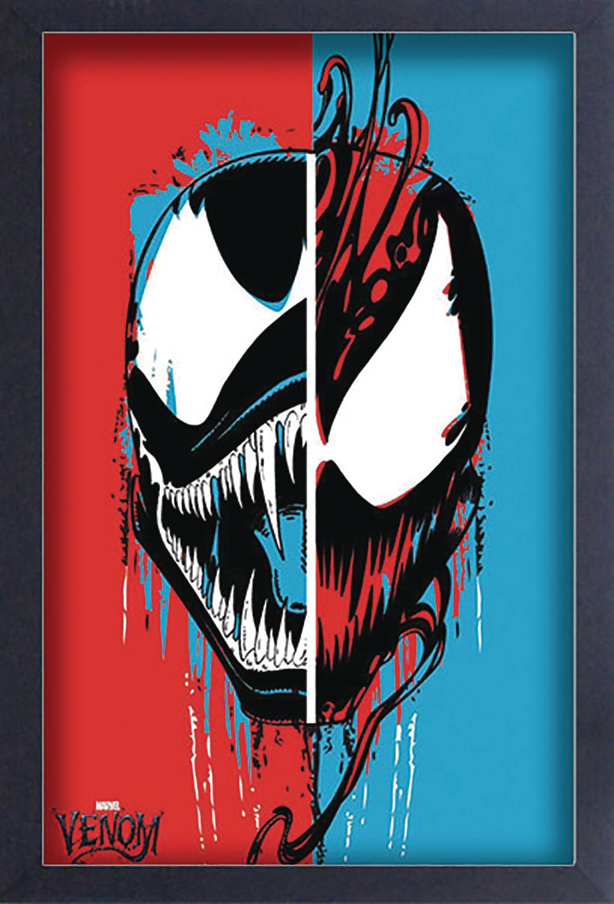 Marvel Heroes Venom Split Face 11x17 Framed Print