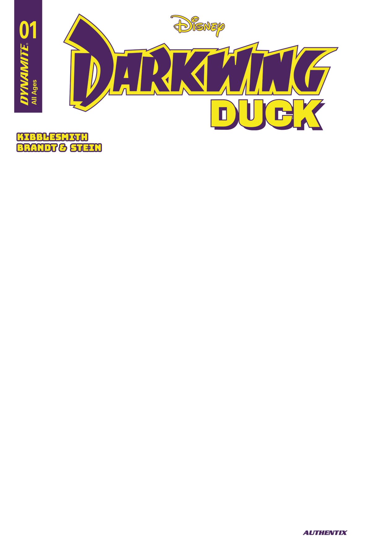 Darkwing Duck #1 Cover H Blank Authentix