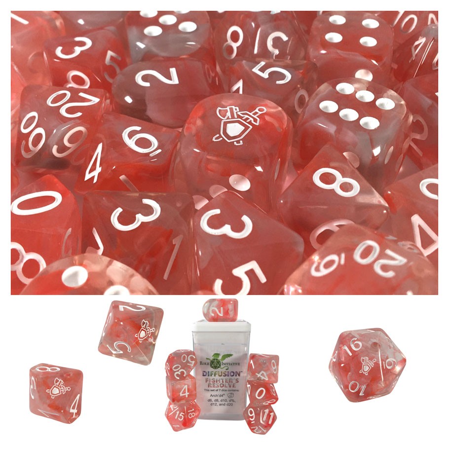 Fighter's Resolve Set of 7 Dice - Arch'd D4
