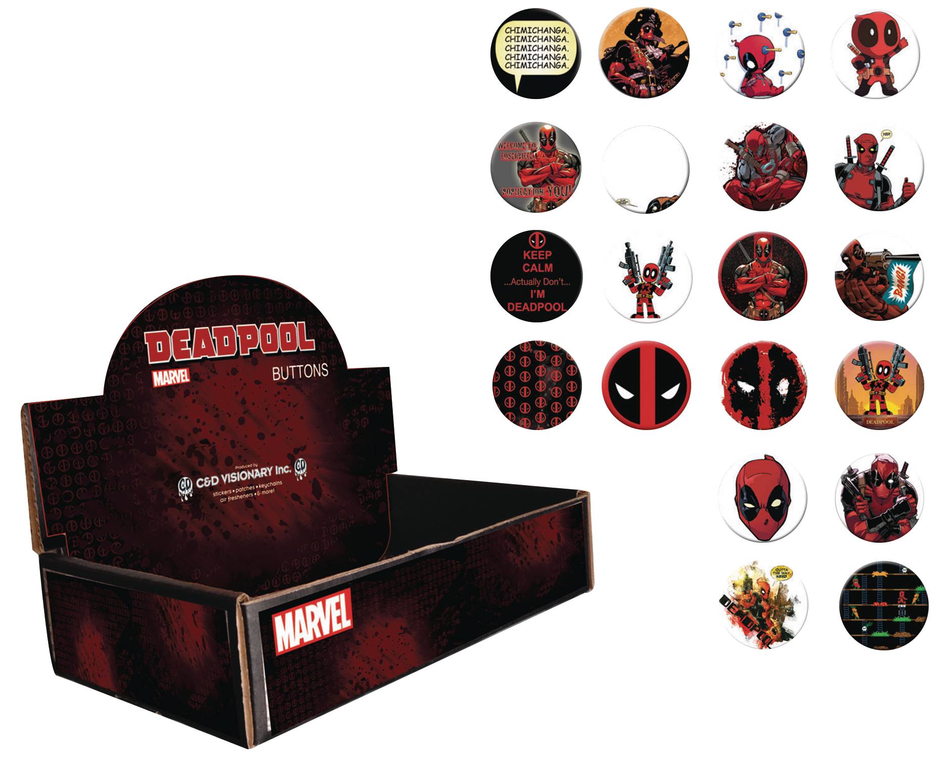 Deadpool Graphics Art 144 Piece Button Assortment