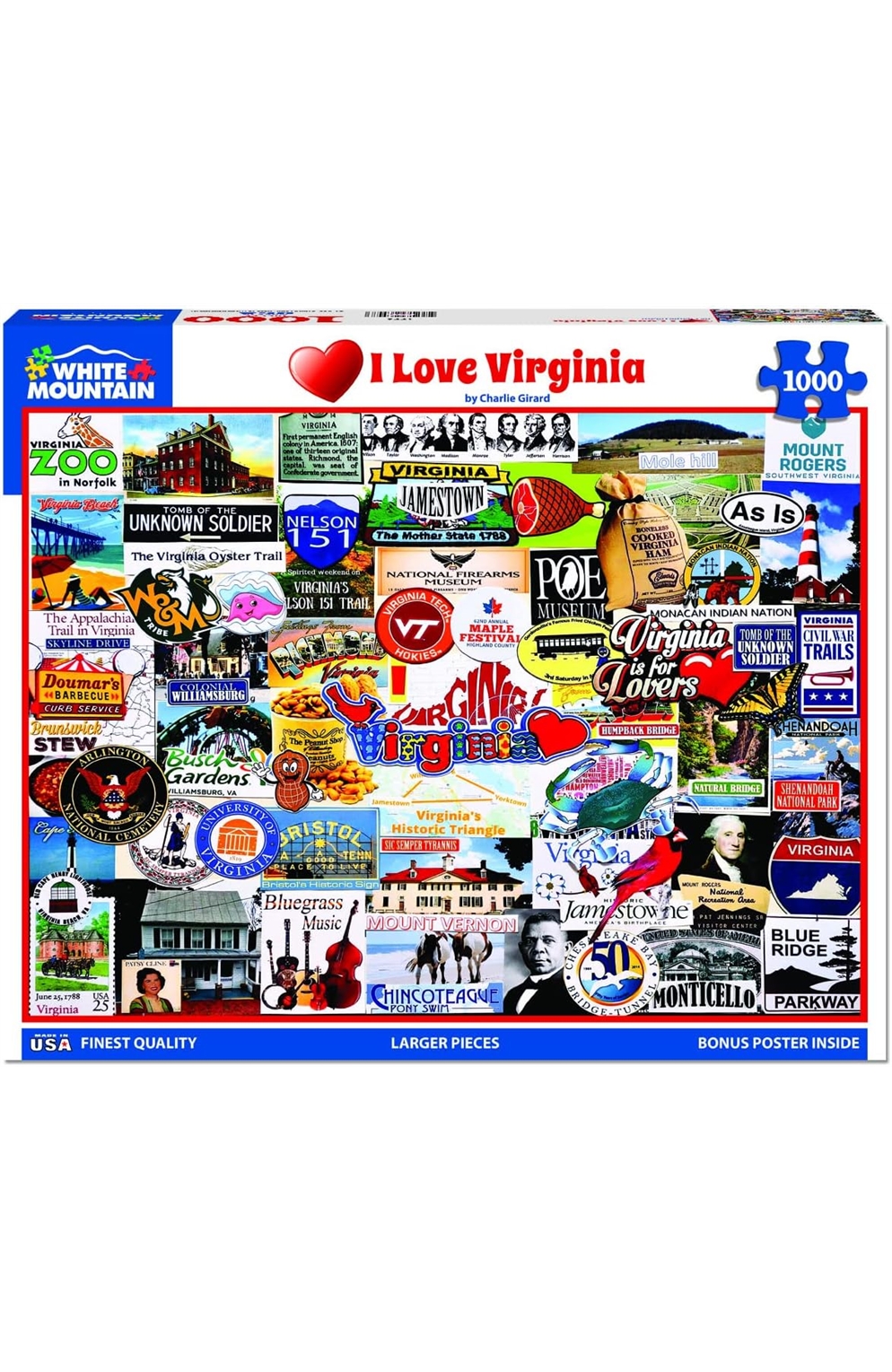 I Love Virginia (1779Pz) - 1000 Piece Jigsaw Puzzle