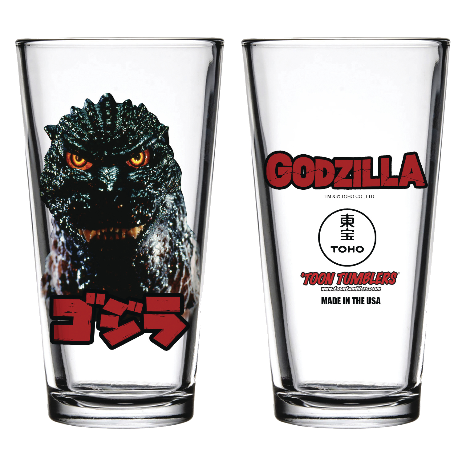 Toon Tumblers Godzilla Head Pint Glass