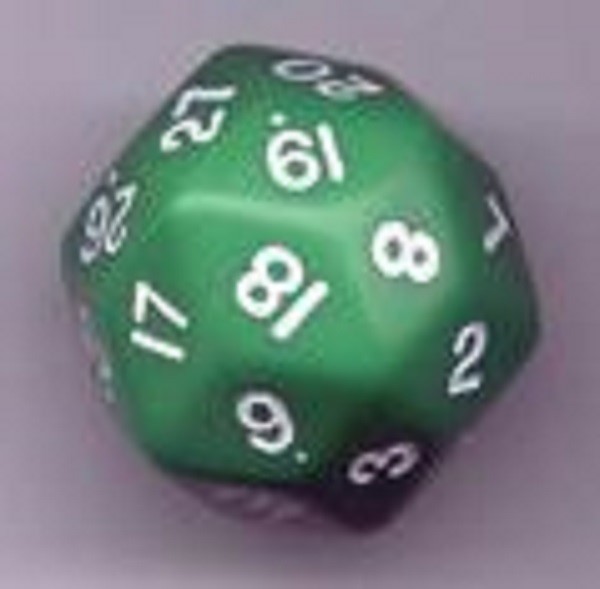 Opaque Triantakohedron D30 Green/White