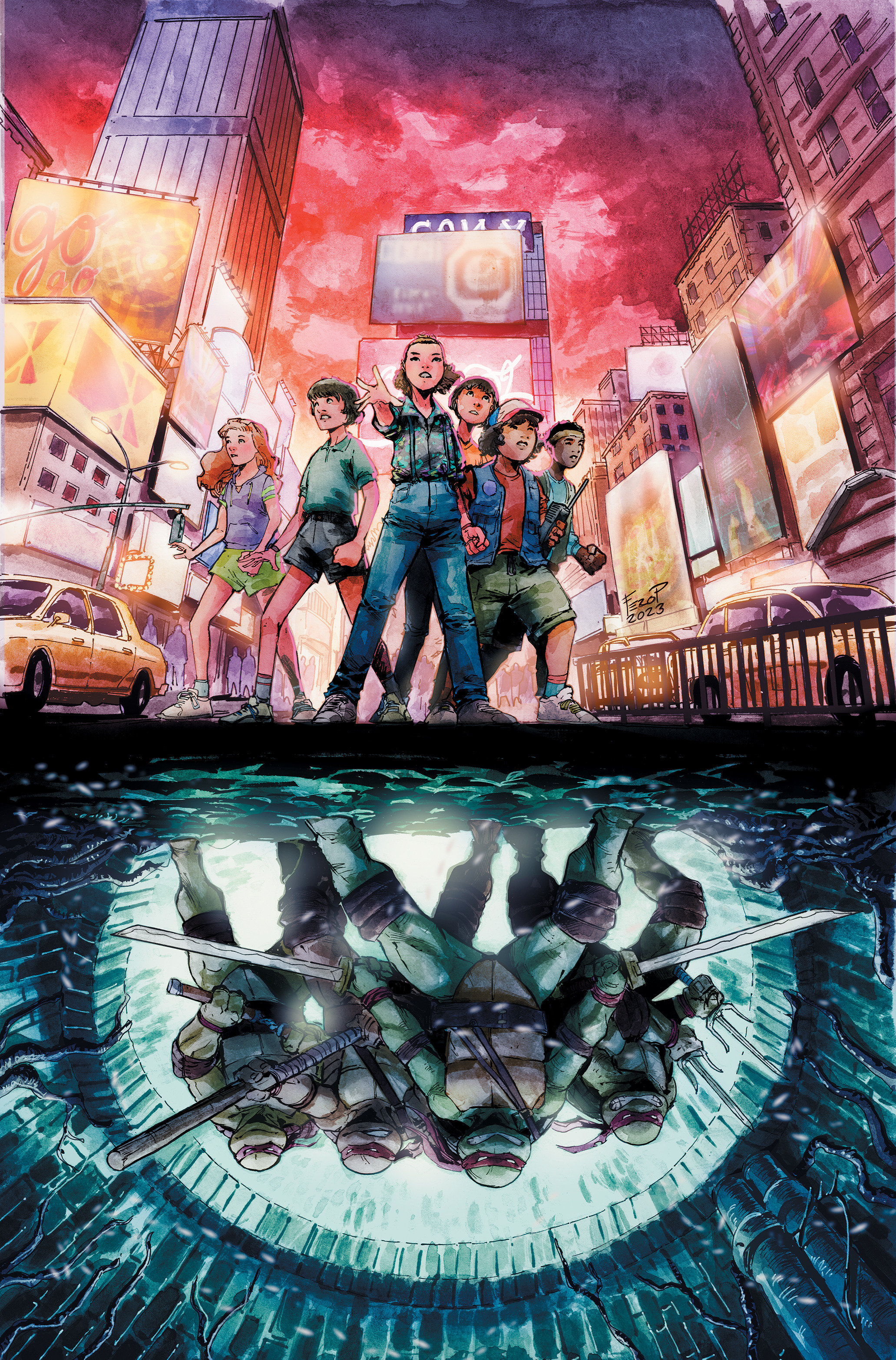 Teenage Mutant Ninja Turtles X Stranger Things #1 Cover Cover E 1 for 25 Incentive Pe Full Art