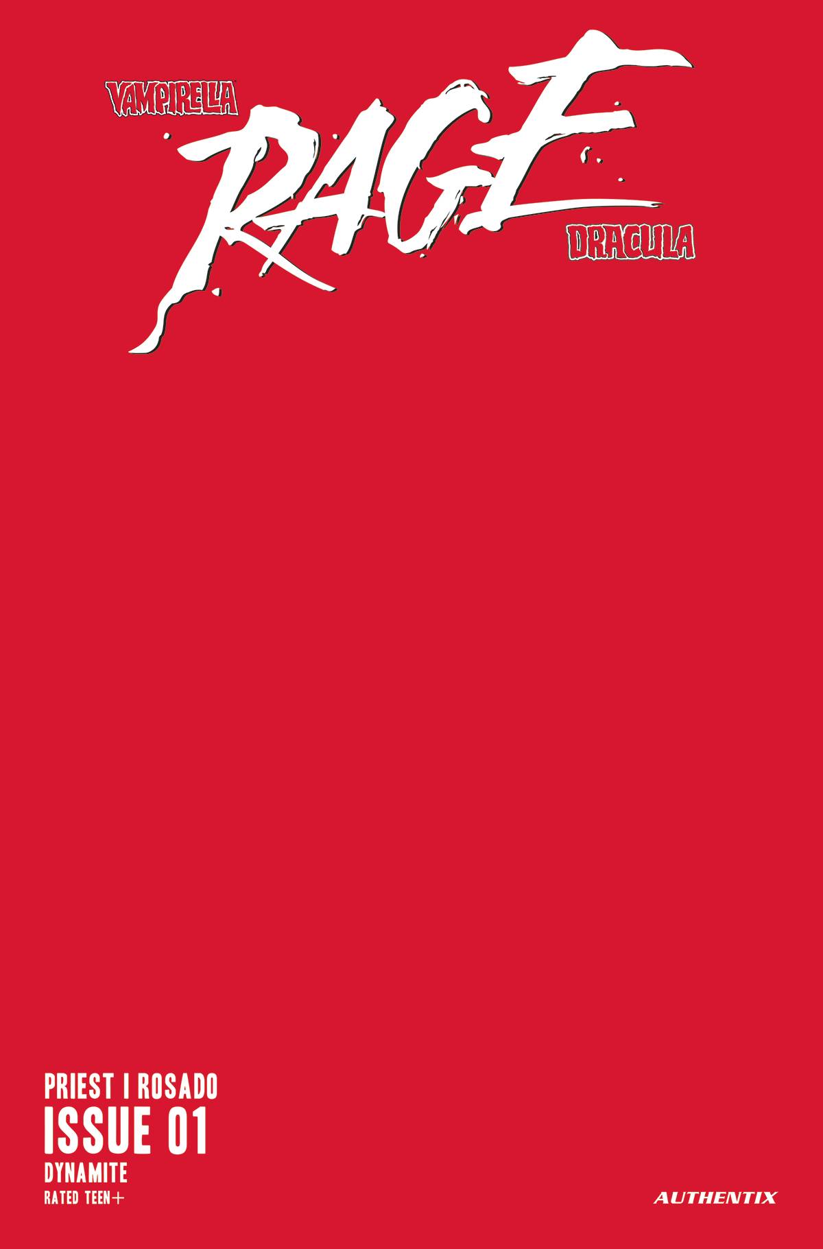 Vampirella Dracula Rage #1 Cover W Last Call Red Blank Authentix