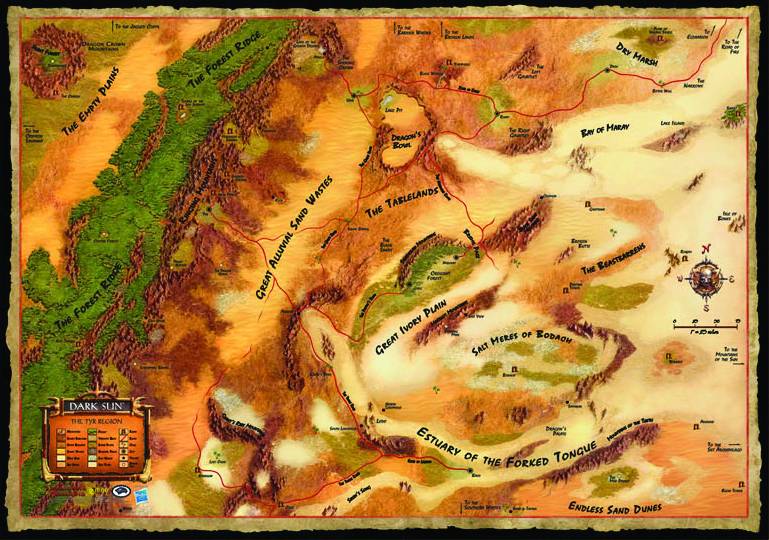 Dark Sun RPG Athas Campaign Map